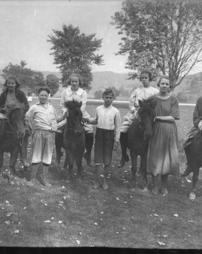 91, Children with Ponies, 1920 Report, 8x10, Corner Broken