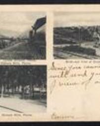 Clearfield County, Osceola Mills, Pa., Three Views: Horse-shoe Bend, Public Square, and Bird's Eye