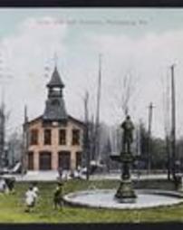 Centre County, Philipsburg, Pa., Town Hall and Fountain