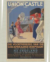 WW 1-Travel, Foreign, South African Union-Castle Line, additional text on poster