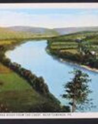Bradford County, Towanda, Pa., Bird's Eye View of Susquehanna River from the Crest