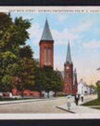 Westmoreland County, Latrobe, Pa., Street Views: Main Street, East, Showing Presbyterian & Methodist Episcopal Churches