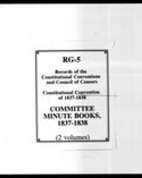 Constitutional Convention of 1837-1838, Committee Minute Books (Roll 5019)