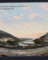 Blair County, Pa., Horseshoe Curve and Kittanning Point, Famous Horseshoe Curve on Main Line P. R. R. 