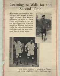 WW 1-Red Cross "Learning to Walk for the Second Time", additional text on poster, Institute for Crippled and Disabled Men and Institute for the Blind
