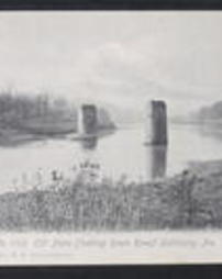 Indiana County, Saltsburg, Pa., Old Piers, looking down River