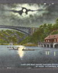 Allegheny County, Pittsburgh, Pa., Parks, City: Schenley Park, Phipps Conservatory: Lake and Boat House, Panther Hollow, By Night