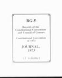 Constitutional Convention of 1873, Journal (Roll 5019)