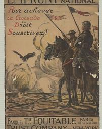 WW 1-Foreign, French "Emprunt 1918 National Pour achever la Croisade au Droit Souscrivez!", additional text on poster, Visa 13224