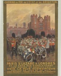 WW 1-Travel, Foreign, French, Paris to London "Chemins De Fer De L'Etat Et De Brighton", additional text on poster