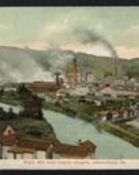 Elk County, Johnsonburg, Pa., Factories, Paper Mill from Clarion Heights