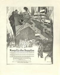 WW 1-Liberty Loan (4th) "Keep up the Supplies", additional text on poster, Liberty Loan Committee, Phila.