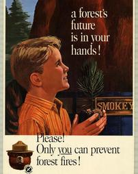 Fire Prevention, "a forest's future is in your hands! Please! Only you can prevent forest fires!"