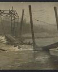 Elk County, Ridgway, Pa., Victor Lundberg Photograph Series, Ruin of the B.R.&P. Railroad Bridge over Clarion River