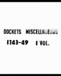 Miscellaneous Supreme and Superior Court Dockets (Roll 831)