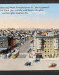 Northampton County, Easton, Pa., Miscellaneous, Bird's Eye View showing West Northampton St., the approach to Walnut and Sixth Sts., on left and Easton Heights on the right