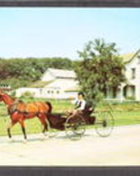 Lancaster County, Scenic Views and Pennsylvania Dutch: Greetings from the Penna. Dutch Country, View of Amish boy out for a Sunday drive in his Horse and Buggy