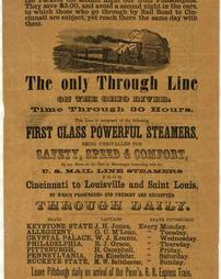 Civil War (pre and post to 1910) -Advertisement (Front), 'Steam Packet Line, Running in Connection with the Penn'a Rail Road'