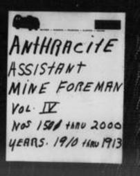 Anthracite Mine Certification Records (Roll 6462)