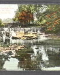 Lawrence County, New Castle, Pa., Cascade Park, Dam above the Falls