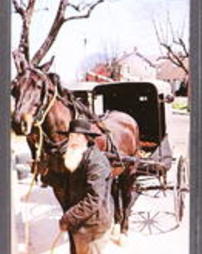 Lancaster County, Scenic Views and Pennsylvania Dutch: Amish Man with Horse and Buggy