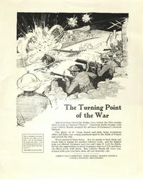 WW 1-Liberty Loan (4th) "The Turning Point of the War", additional text on poster, Liberty Loan Committee, Phila.