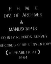 County Records Alphabetical Inventory (Roll 3987)