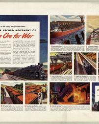 WW2-Travel, "Now in full swing on the Great Lakes…Another Record Movement Of Iron Ore for War" Pennsylvania Railroad