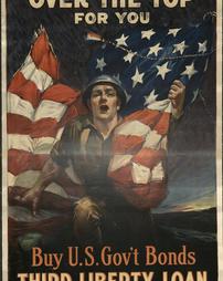WW 1-Liberty Loan (3rd) "Over the Top For You, Buy U.S. Gov't Bonds, Third Liberty Loan", No. 1-A