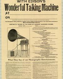Civil War (pre and post to 1910) -Advertisement, 'A Delightful Evening With Edison's Wonderful Talking Machine'