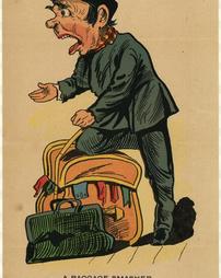 Civil War (pre and post to 1910) -Comic Illustration, 'A Baggage Smasher'