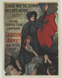 WW 1-Salvation Army, "A Man May Be Down But He's Never Out!, Home Service Fund Campaign, Salvation Army, May 19-26, 1919"