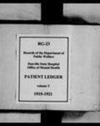 Danville State Hospital: Patient Ledgers (Roll 7811, Part 2)