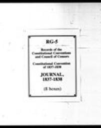 Constitutional Convention of 1837-1838, Journal (Roll 5009)