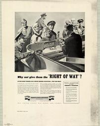 WW2-War Bonds/Stamps/Travel, "Why not give them the "Right Of Way"?" Pennsylvania Railroad
