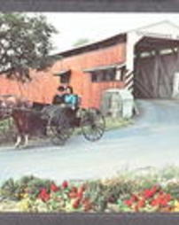 Lancaster County, Scenic Views and Pennsylvania Dutch: Amish Country, Soudersburg Covered Bridge, A courting buggy with an Amish couple
