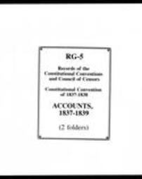 Constitutional Convention of 1837-1838, Accounts (Roll 5019)