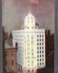 Philadelphia County, Philadelphia, Pa., Buildings: Commercial, Miscellaneous, Illumination of "The Evening Bulletin" Building