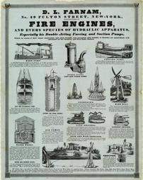 Civil War (pre and post to 1910) -Advertisement, D.L. Farnam, No. 29 Fulton St. New York. 'Manufacturer of Fire Engines and Every Species of Hydraulic Apparatus'
