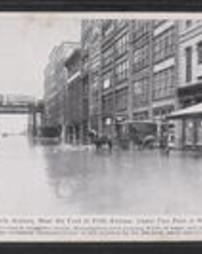 Allegheny County, Pittsburgh, Pa., Events, Flood, 1907: Liberty Avenue, Near the Foot of Fifth Avenue, Under Two Feet of Water