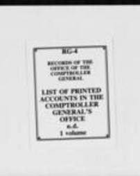 List of Printed Accounts in the Comptroller General's Office (Roll 5146, Part 4)