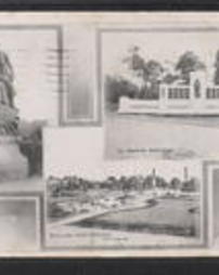 Allegheny County, Pittsburgh, Pa., Composite Views and Souvenir Folders: Stephen C. Foster Monument, Col. Hawkins Monument, Highland Park Entrance 
