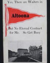 Blair County, Altoona, Pa., Novelty Postcards and Souvenir Folders, Yes there are Waiters in Altoona