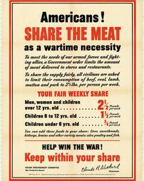 WW2-Conservation, "Americans! Share the Meat as a wartime necessity"