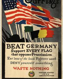 "Beat Germany, Support Every Flag that Opposes Prussianism, Waste Nothing"