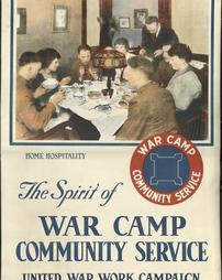 WW 1-United War Work Campaign "Home Hospitality, The Spirit of War Camp Community Service ", No. 1C
