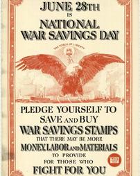 "June 28 is National War Savings Day" Buy War Savings Stamps