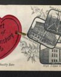 Washington County, Canonsburg, Pa., Novelty Souvenir postcard with various views