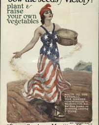 WW 1-Gardens "Sow The Seeds of Victory plant & raise your own vegetables, Write to the National War Garden Commission, Washington, D.C. for free books on gardening, canning & drying. Every Garden a Munition Plant", National War Garden Commission