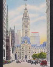 Philadelphia County, Philadelphia, Pa., Buildings: Government, City Hall from North Broad Street